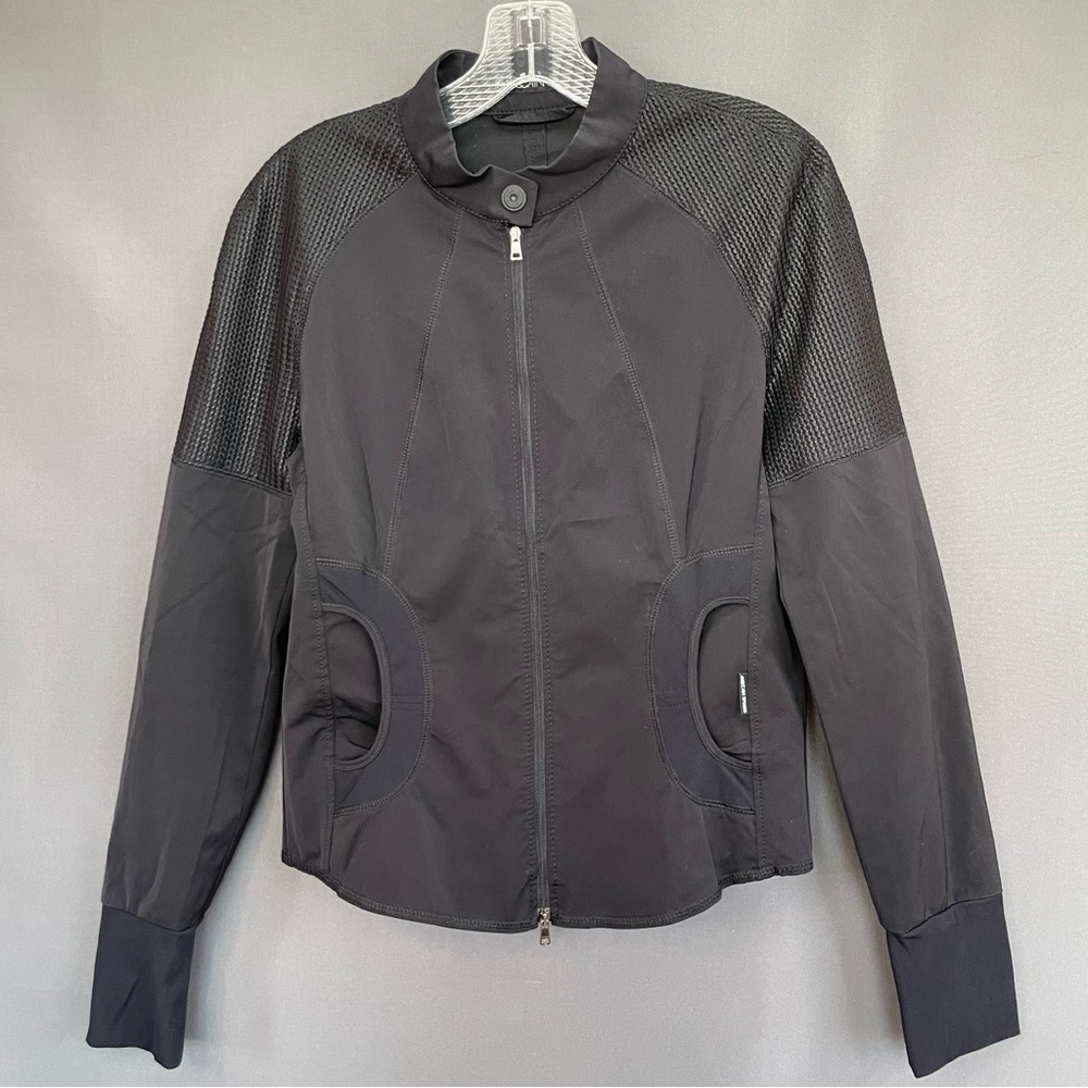 Marc Cain Sports black light jacket with black weave shoulder detailing